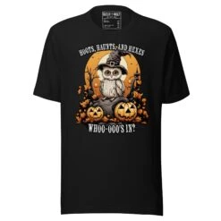 Hoots, Haunts, And Hexes Tee 11 Hoots, Haunts, And Hexes Tee -Rogue & Wolf Shop unisex staple t shirt black front 651fa55ab9591