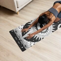 The Cosmos Awakens Yoga Mat -Rogue & Wolf Shop yoga mat white front 6538b502738ab
