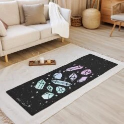 Divination Crystals Yoga Mat -Rogue & Wolf Shop yoga mat white front 6538b5628085a